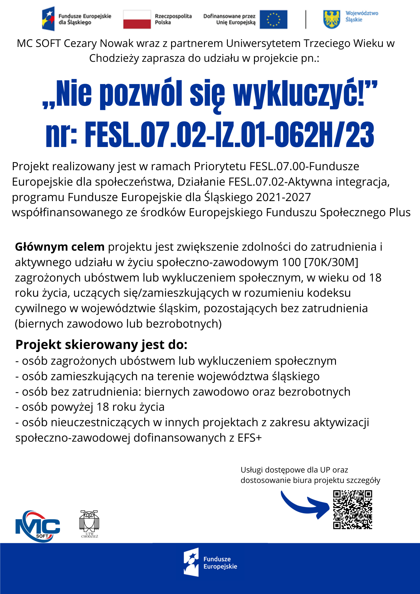 Plakat promujący projekt Nie daj się wykluczyć