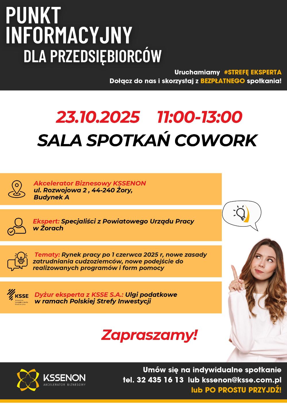 plakat promujący punkt informacyjny dla przedsiębiorców